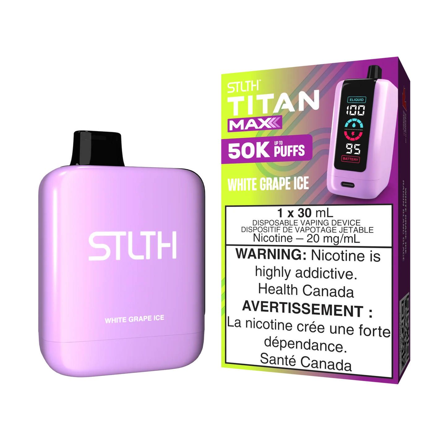 STLTH Titan Max White Grape Ice 50k Puffs (Pack of 4)