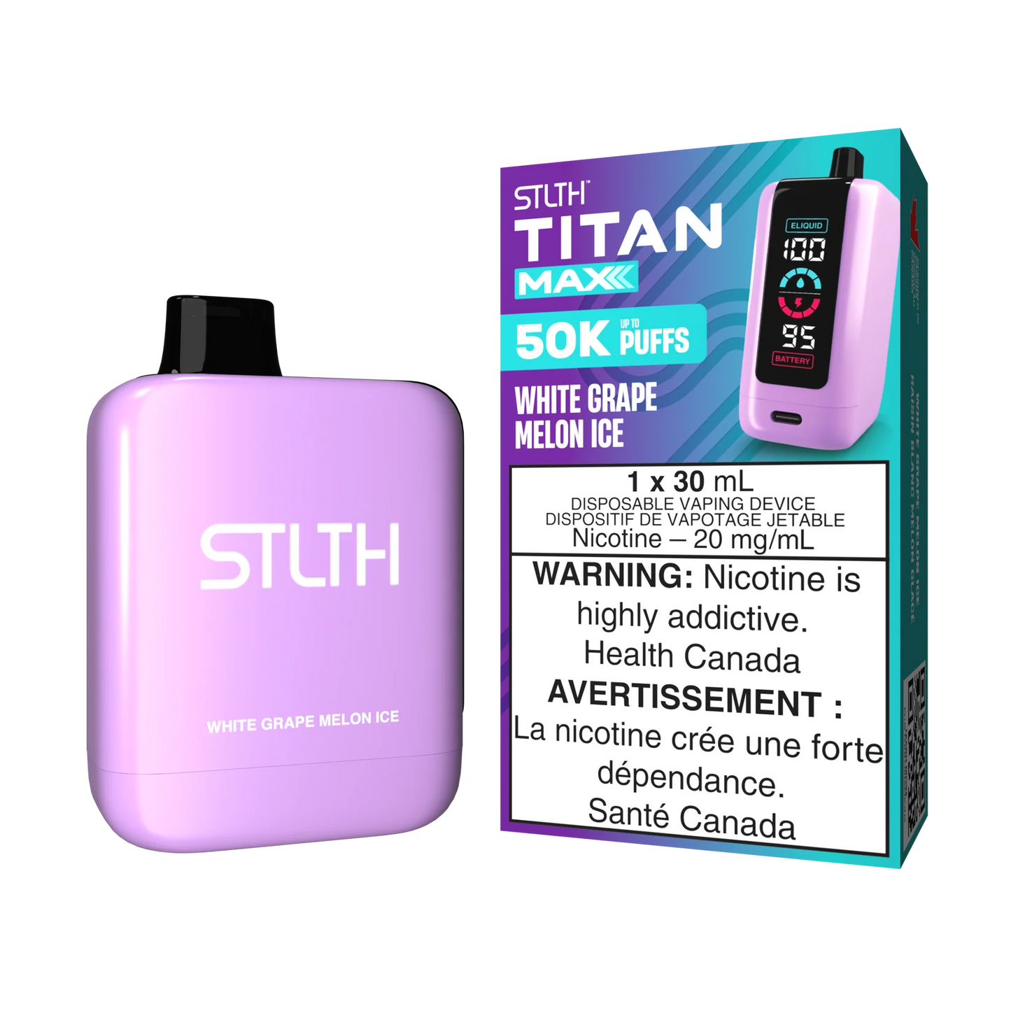 STLTH Titan Max White Grape Melon Ice 50k Puffs (Pack of 4)
