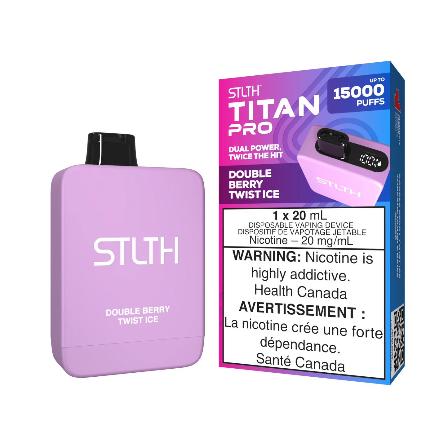 STLTH Titan Pro Double Berry Twist Ice 15K Puffs (Pack of 5)