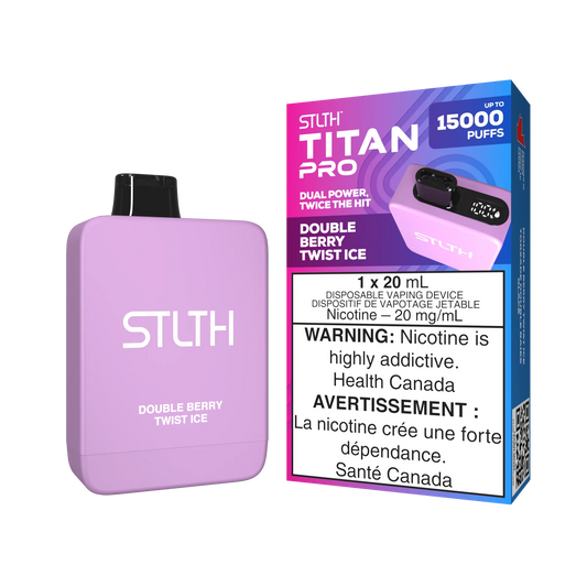 STLTH Titan Pro Double Berry Twist Ice 15,000 PUFFS 20mg Nicotine (Pack of 5)