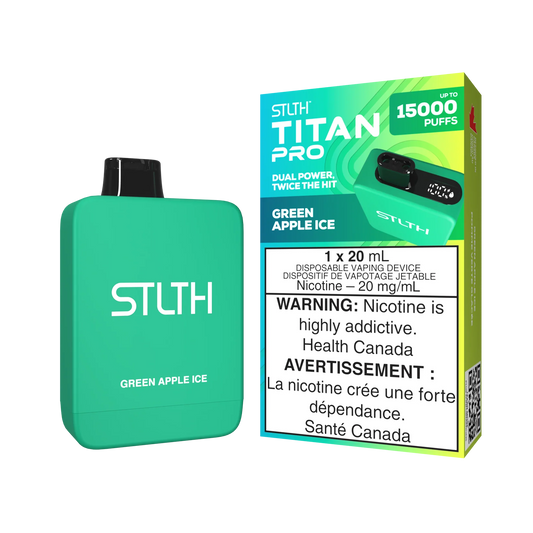 STLTH Titan Pro Green Apple Ice 15,000 PUFFS 20mg Nicotine (Pack of 5)