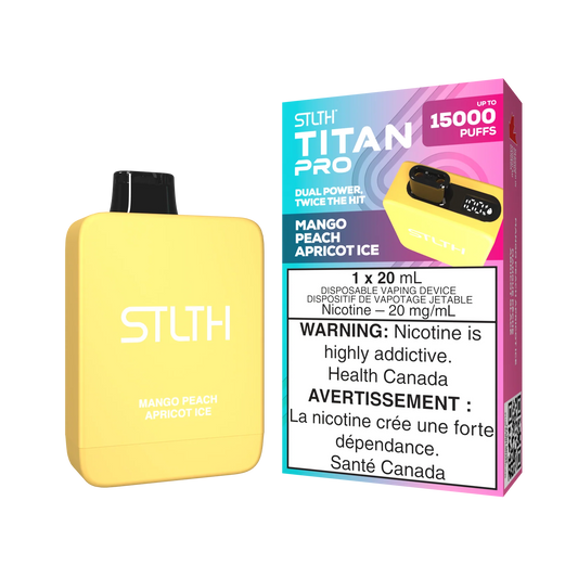 STLTH Titan Pro Mango Peach Apricot Ice 15,000 PUFFS 20mg Nicotine (Pack of 5)