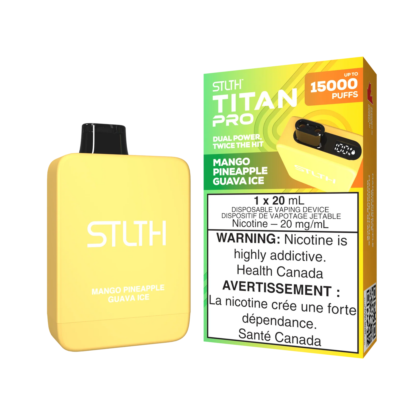 STLTH Titan Pro Mango Pineapple Guava Ice 15,000 PUFFS 20mg Nicotine (Pack of 5)