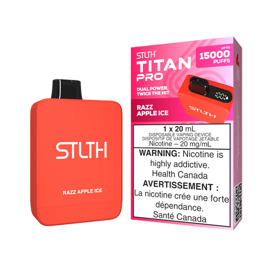 STLTH Titan Pro Razz Apple Ice 15,000 PUFFS 20mg Nicotine (Pack of 5)