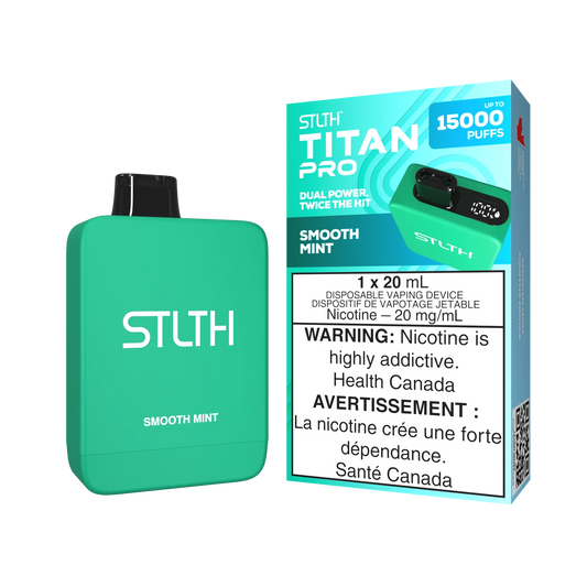 STLTH Titan Pro Smooth Mint Ice 15,000 PUFFS 20mg Nicotine (Pack of 5)