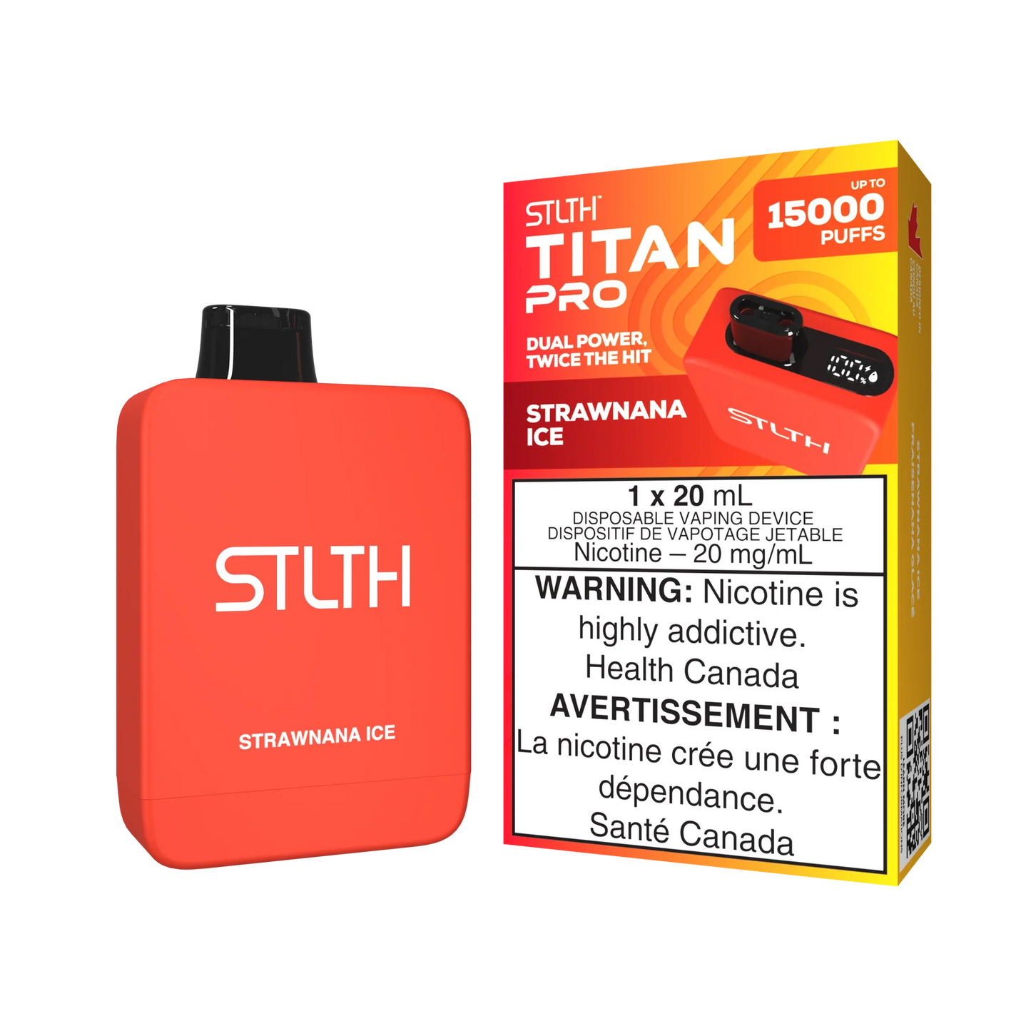 STLTH Titan Pro Strawnana Ice 15,000 PUFFS 20mg Nicotine (Pack of 5)