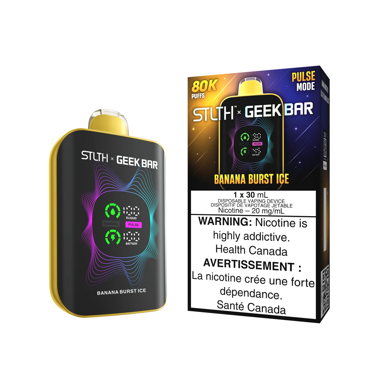 STLTH x GEEK BAR Banana Burst Ice 80k Puffs 30ml (Pack of 4)