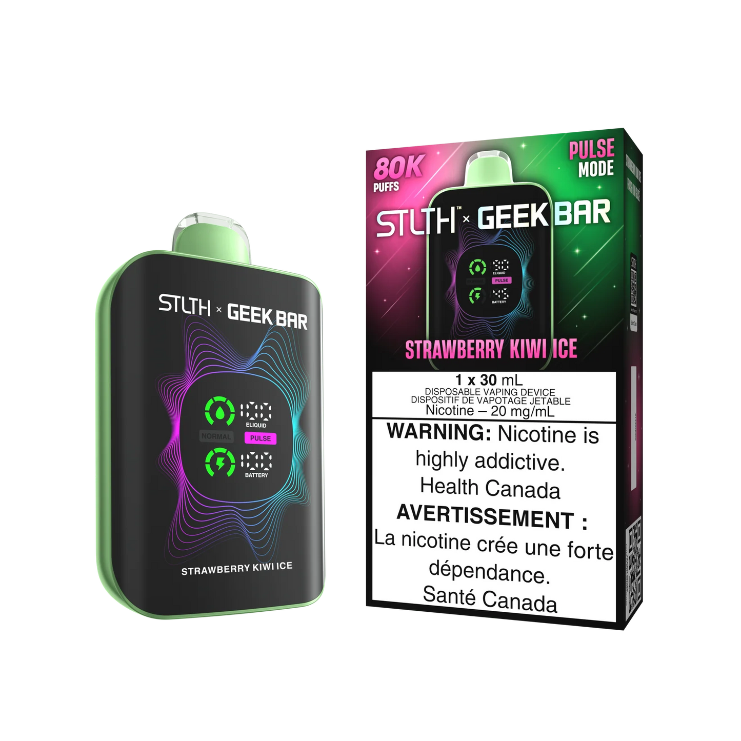 STLTH x GEEK BAR Strawberry Kiwi Ice 80k Puffs 30ml (Pack of 4)