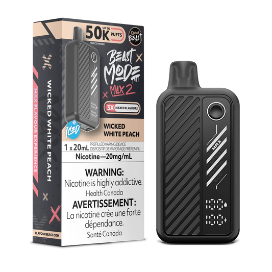 Flavour Beast Mode Max 2 Wicked White Peach 50K Puffs 20ml (Pack of 5)