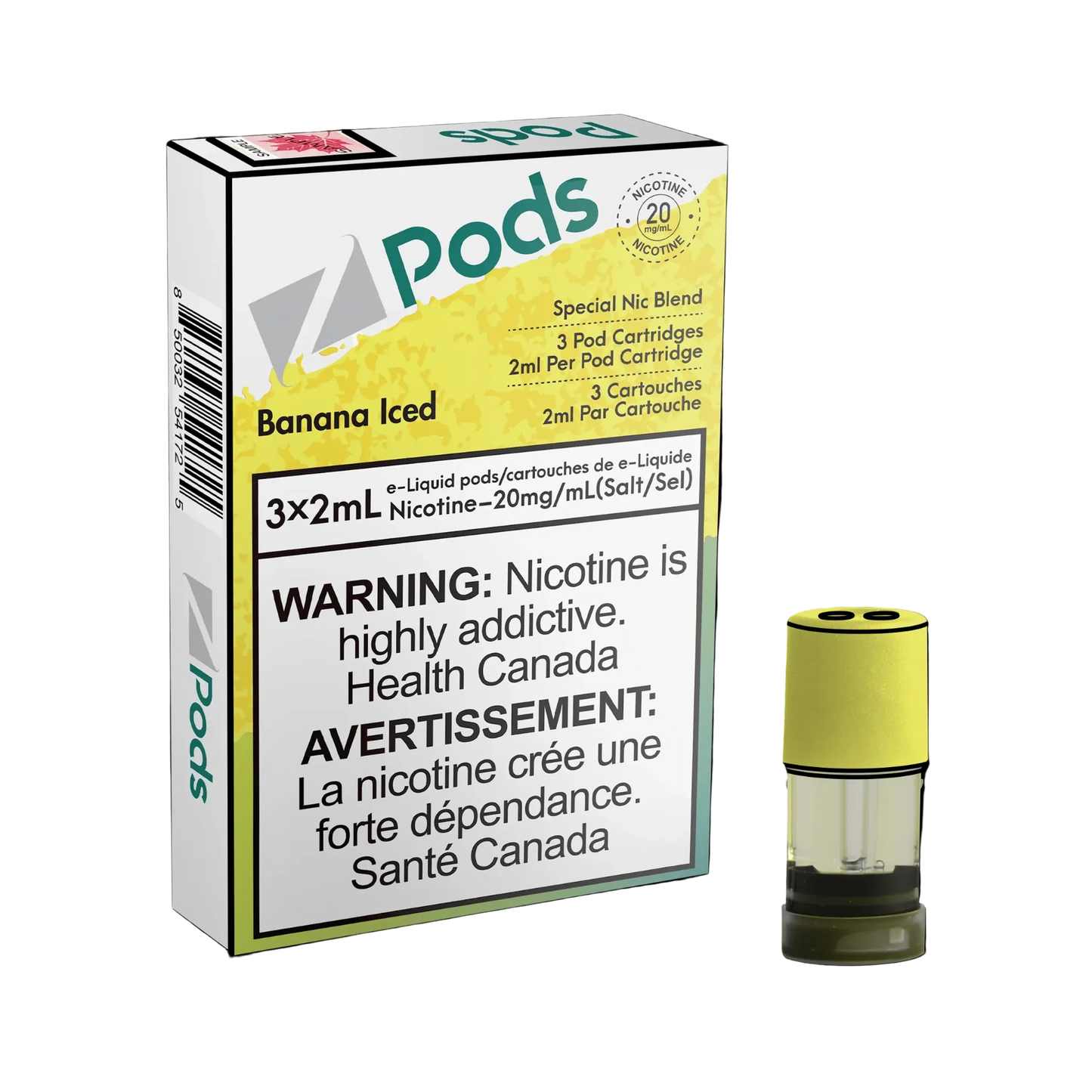 ZPODS Banana Iced 3x2ml Pod Cartridges (Pack of 5)