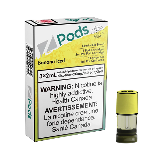 ZPODS Banana Iced 3x2ml Pod Cartridges (Pack of 5)